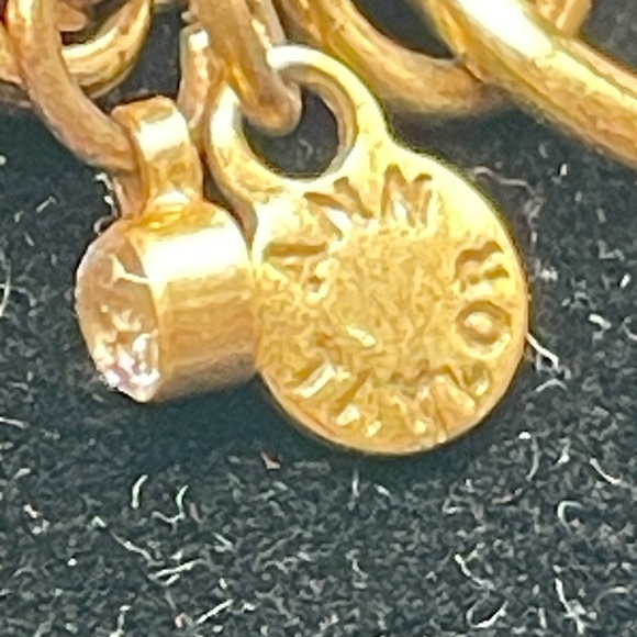 Ann Taylor Statement Necklace Gold Tone Vintage Glass Green Butterfly Rhinestone - Picture 10 of 14